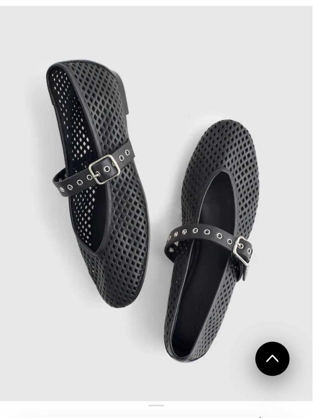 Madewell Black Perforated Mary Jane Flats with Buckle